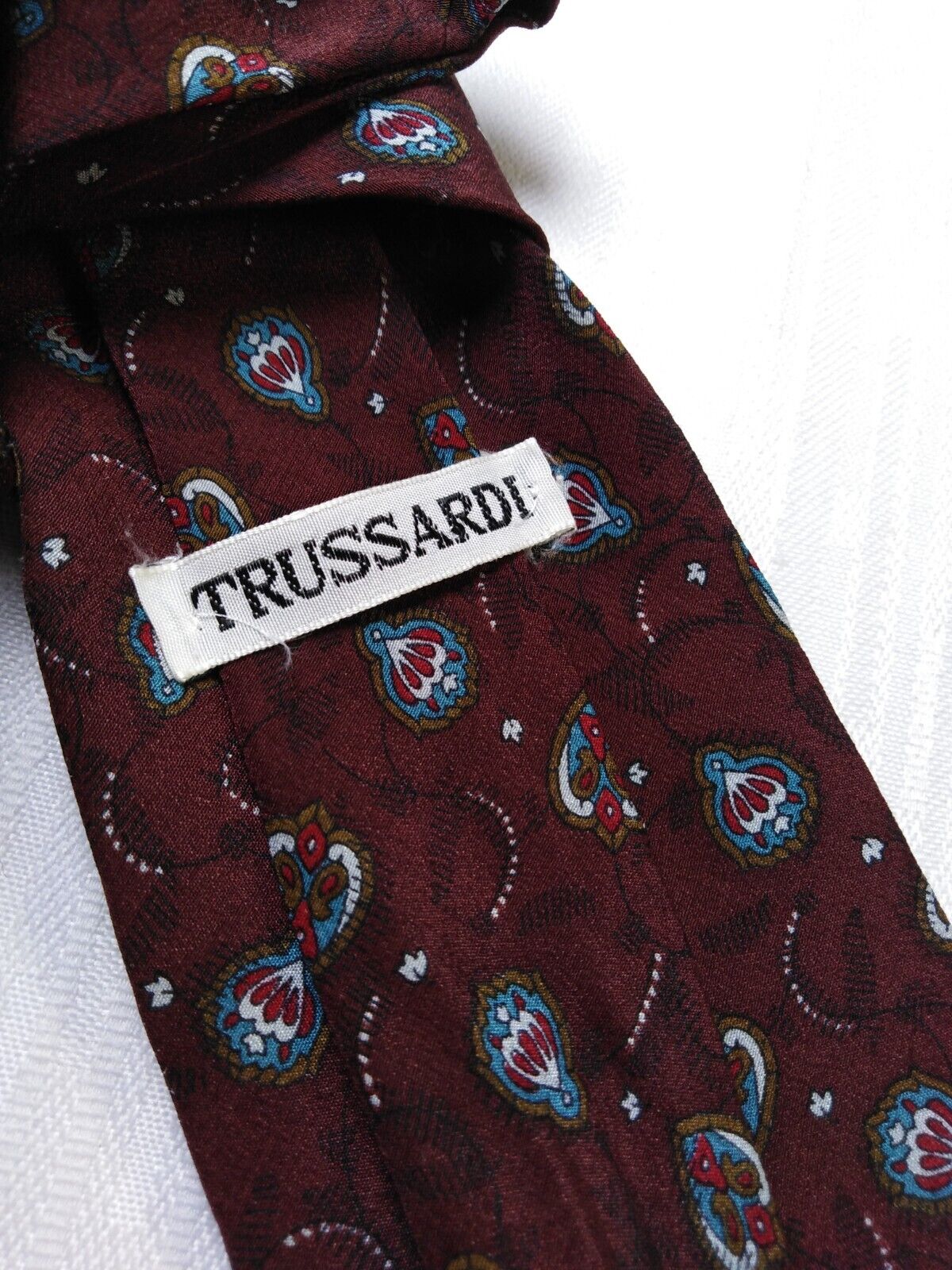 TRUSSARDI 100% SILK TIE SETA CRAVATTA NECKTIE MADE IN ITALY CLASSIC
