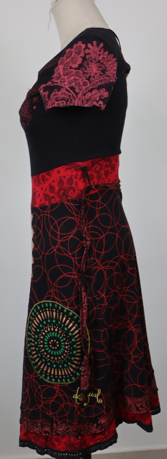 DESIGUAL VESTITO ABITO DONNA TG.  S WOMAN CASUAL VINTAGE DRESS