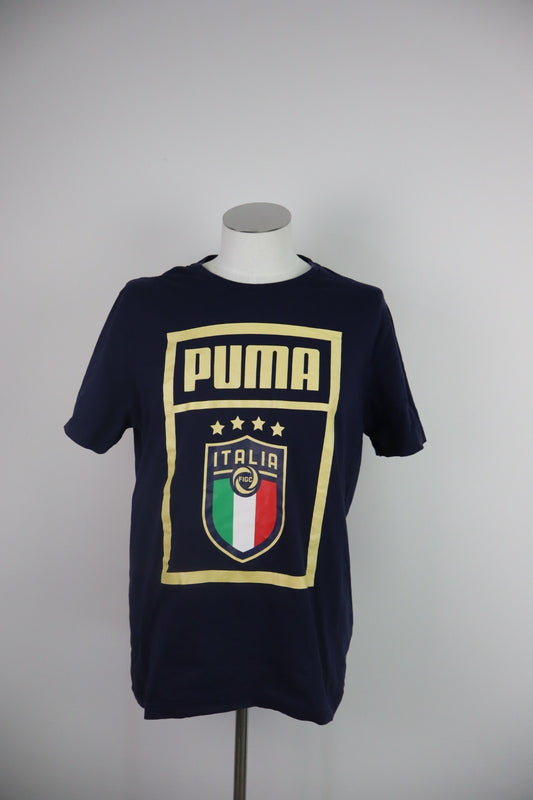 PUMA ITALIA FIGC CALCIO MAGLIA UOMO TG. L MAN T-SHIRT VINTAGE CASUAL COTONE