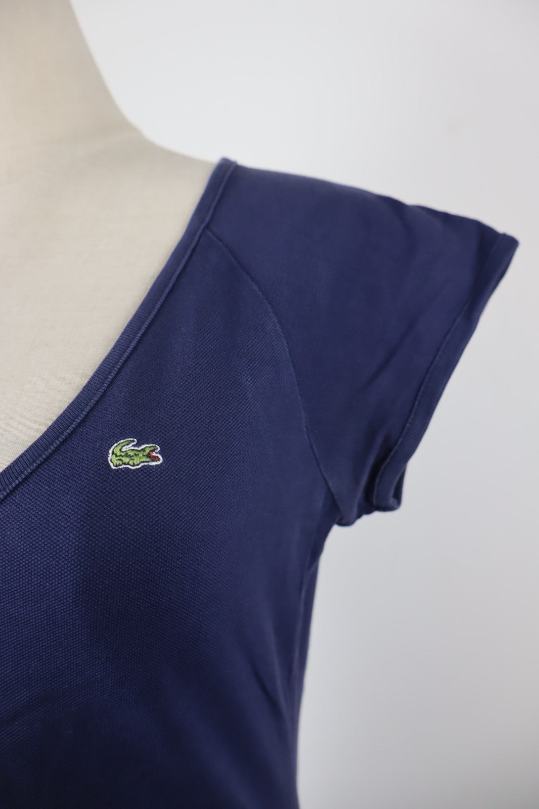 LACOSTE MAGLIA DONNA TG. 38 WOMAN CASUAL VINTAGE T- SHIRT COTONE COTTON LOGO