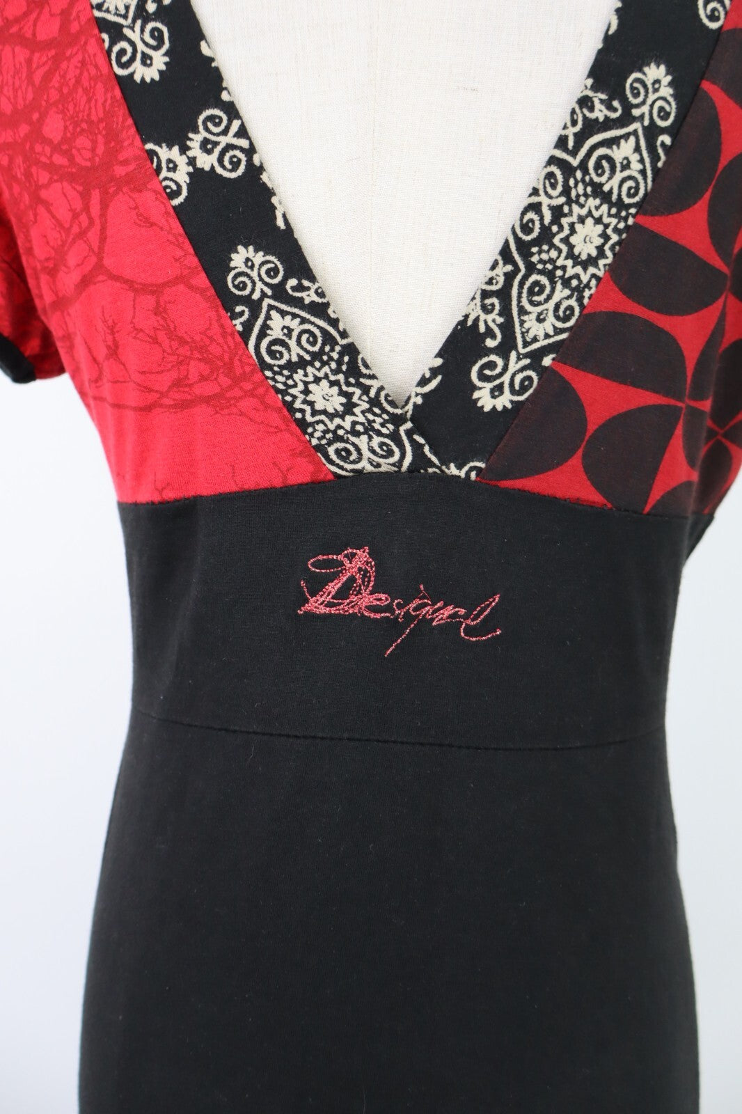 DESIGUAL VESTITO ABITO DONNA TG. M  WOMAN CASUAL VINTAGE DRESS