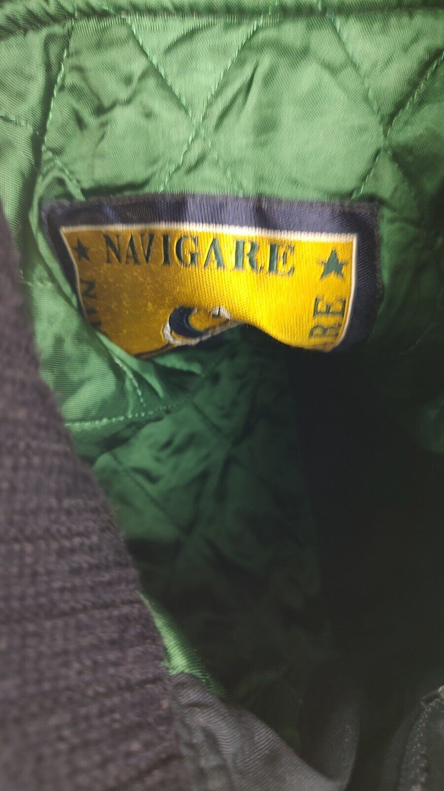 NAVIGARE GIUBBINO IMBOTTITO LANA PELLE UOMO Tg M MAN CASUAL VINTAGE JACKET