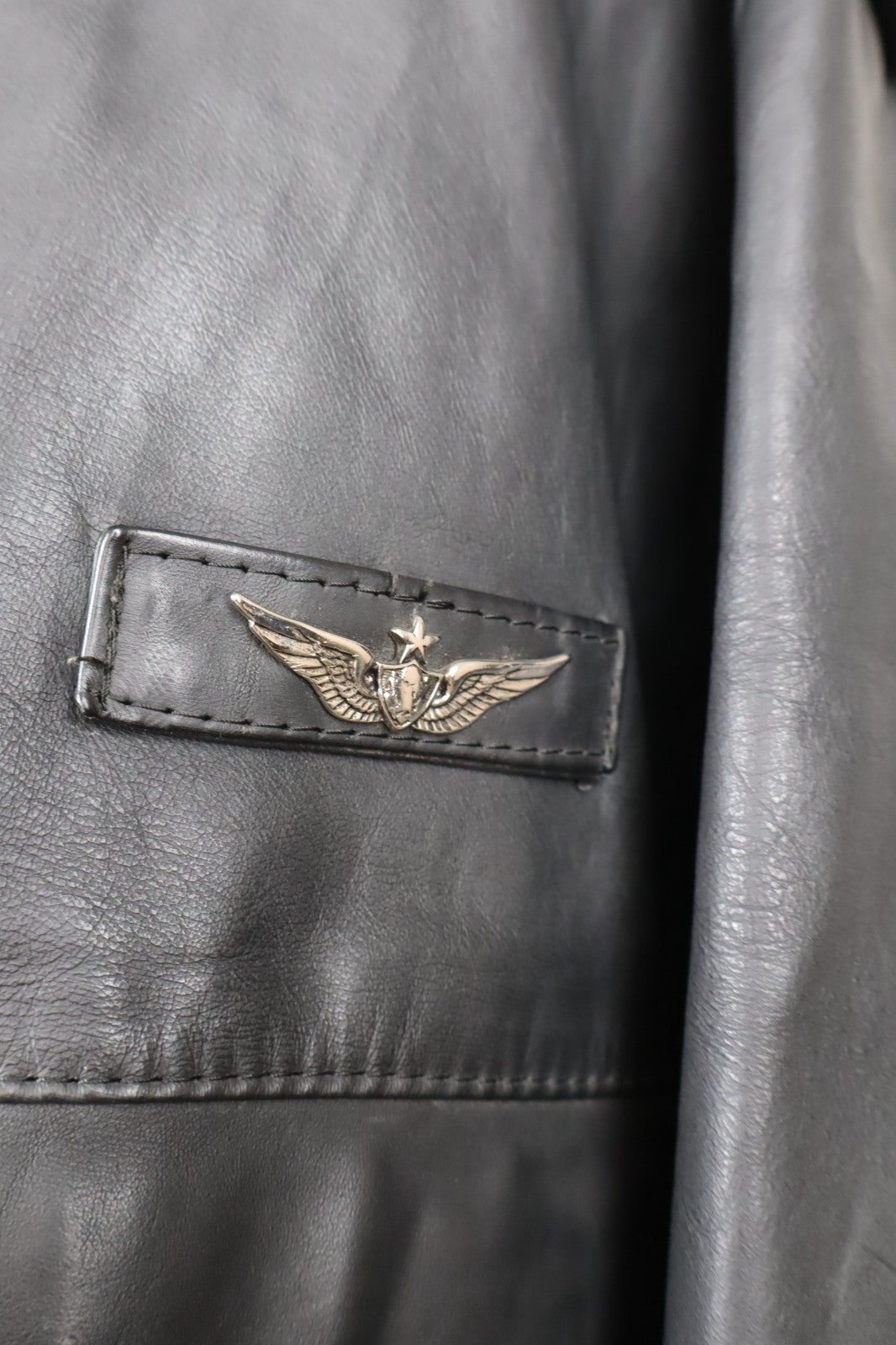 US FORCE GIUBBINO PELLE GIACCA UOMO Tg 56 MAN VINTAGE LEATHER JACKET IMBOTTITO