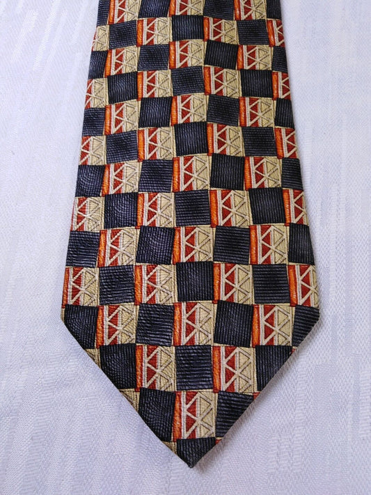 VILLA BOLGHERI 100%  SILK TIE SETA CRAVATTA NECKTIE MADE IN ITALY