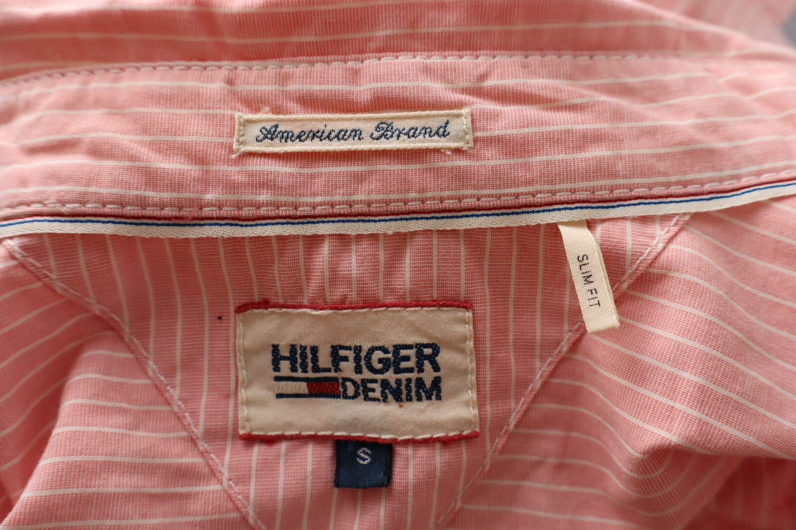 TOMMY HILFIGER DENIM CAMICIA COTONE SHIRT UOMO Tg. S MAN VINTAGE CASUAL COTTON