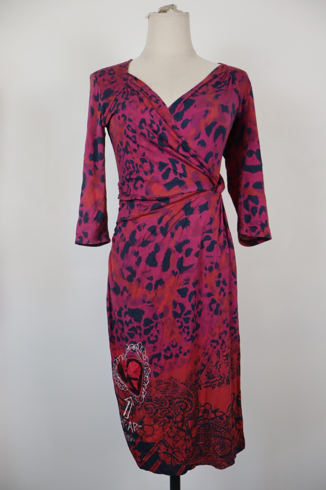 DESIGUAL VESTITO DONNA TG. M WOMAN CASUAL VINTAGE DRESS COTONE