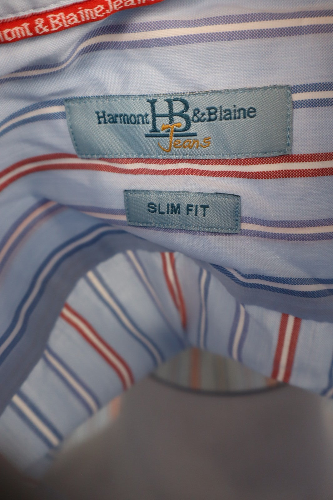 HARMONT & BLAINE CAMICIA UOMO TG. M MAN CASUAL VINTAGE SHIRT COTONE COTTON LOGO