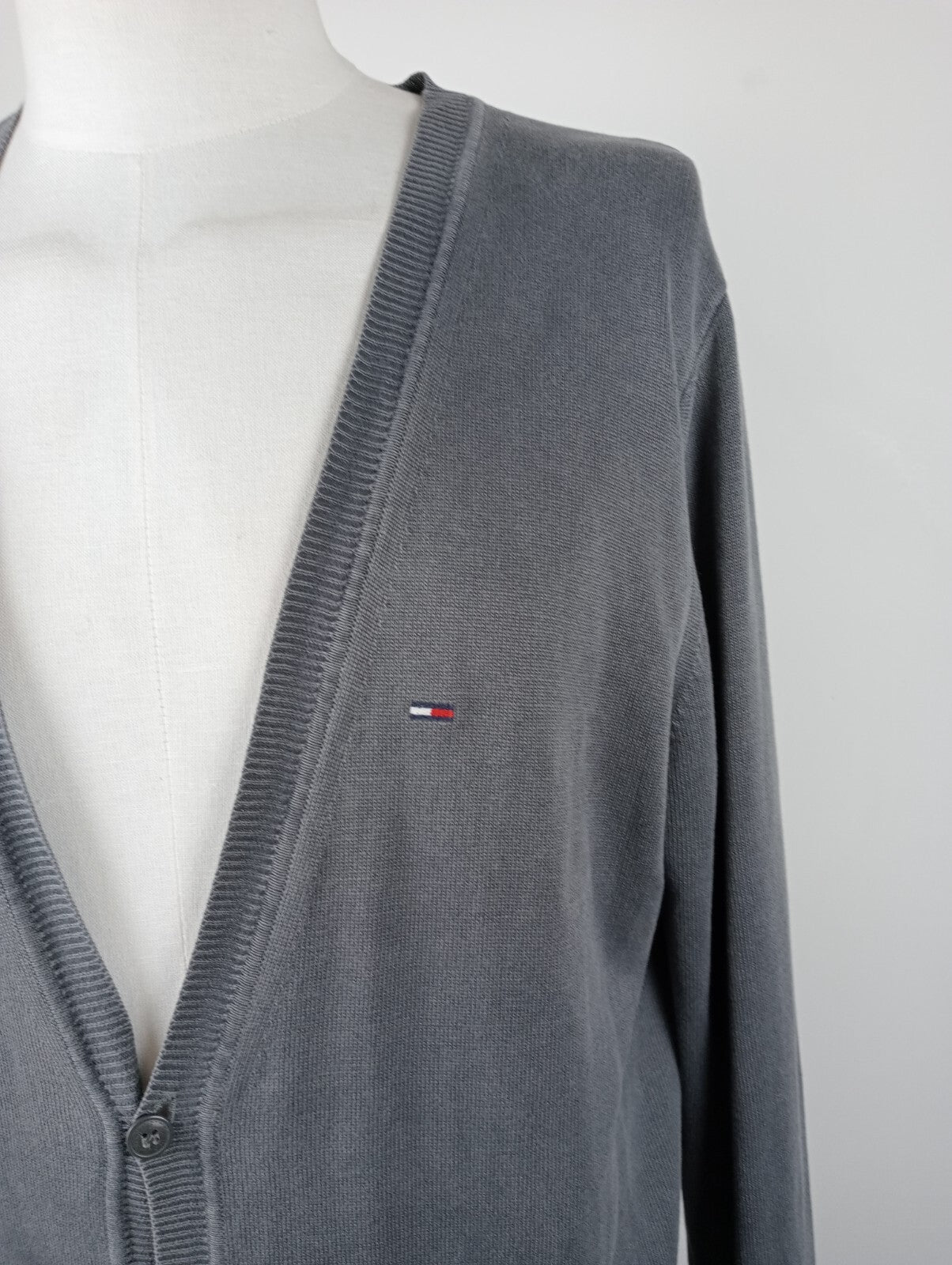 TOMMY HILFIGER DENIM CARDIGAN MAGLIONE COTONE UOMO L MAN SWEATER CASUAL VINTAGE