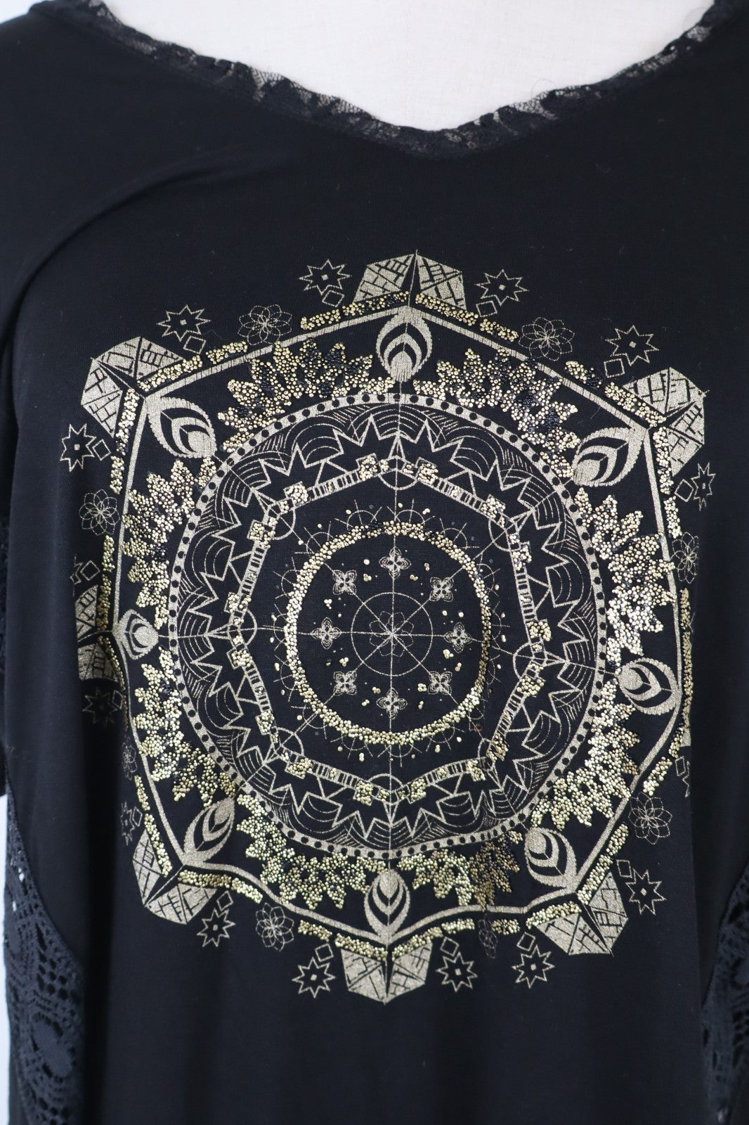 DESIGUAL MAGLIA CANOTTA DONNA TG. M WOMAN CASUAL VINTAGE T-SHIRT TOP VELATO