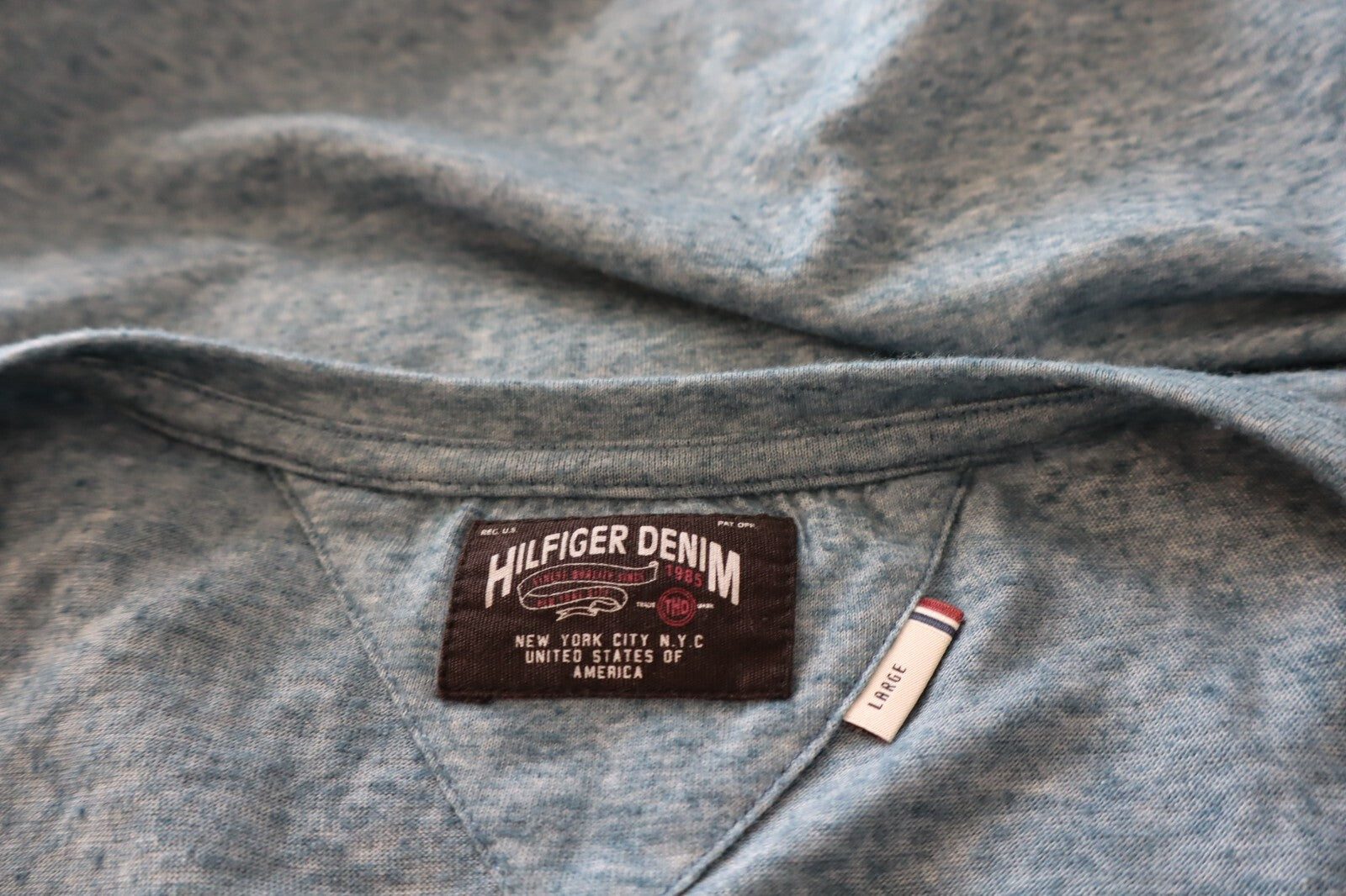 TOMMY HILFIGER MAGLIA SMANICATA UOMO TG L MAN T-SHIRT CASUAL VINTAGE COTONE