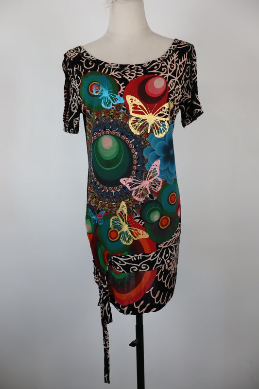 DESIGUAL VESTITO ABITO DONNA TG. M WOMAN CASUAL VINTAGE DRESS