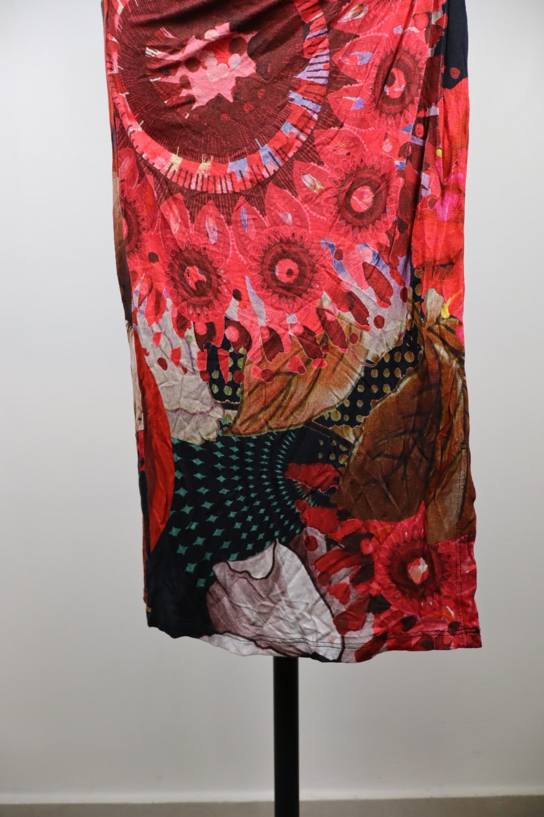 DESIGUAL VESTITO SMANICATO DONNA TG. M WOMAN CASUAL VINTAGE DRESS VISCOSA NODO