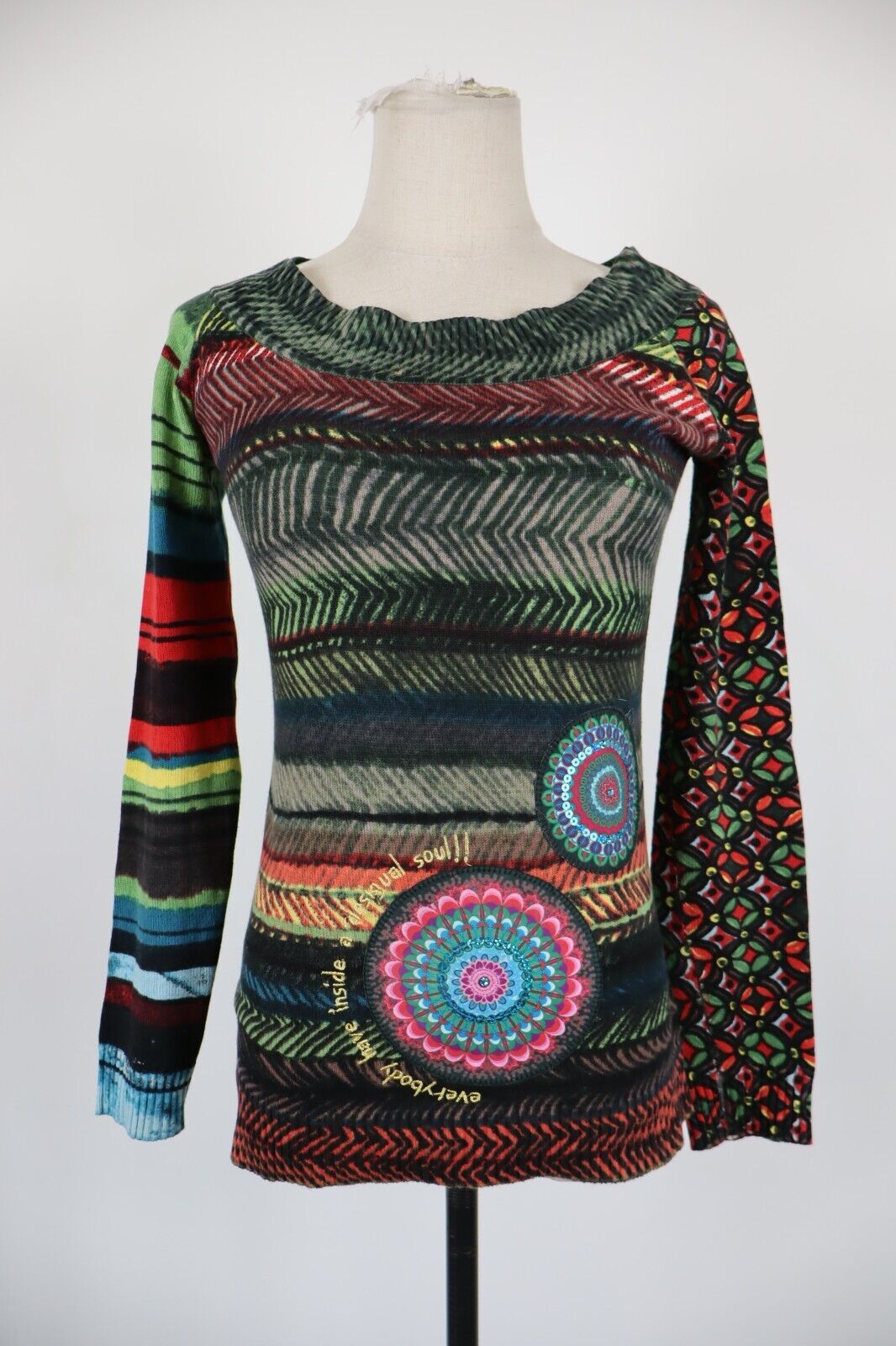 DESIGUAL MAGLIA DONNA TG. M WOMAN T-SHIRT CASUAL VINTAGE