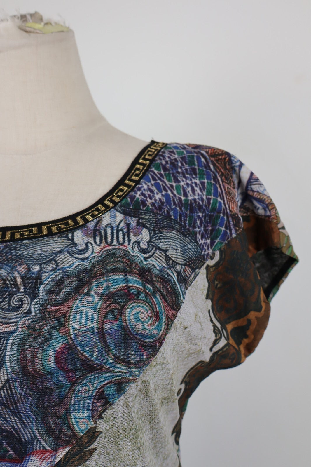 DESIGUAL MAGLIA MEZZE MANICHE DONNA TG. S WOMAN T-SHIRT CASUAL VINTAGE FLOREALE