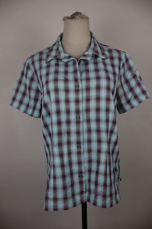 JACK WOLFSKIN CAMICIA DONNA TG. M WOMAN SHIRT CASUAL VINTAGE MANICA CORTA LOGO