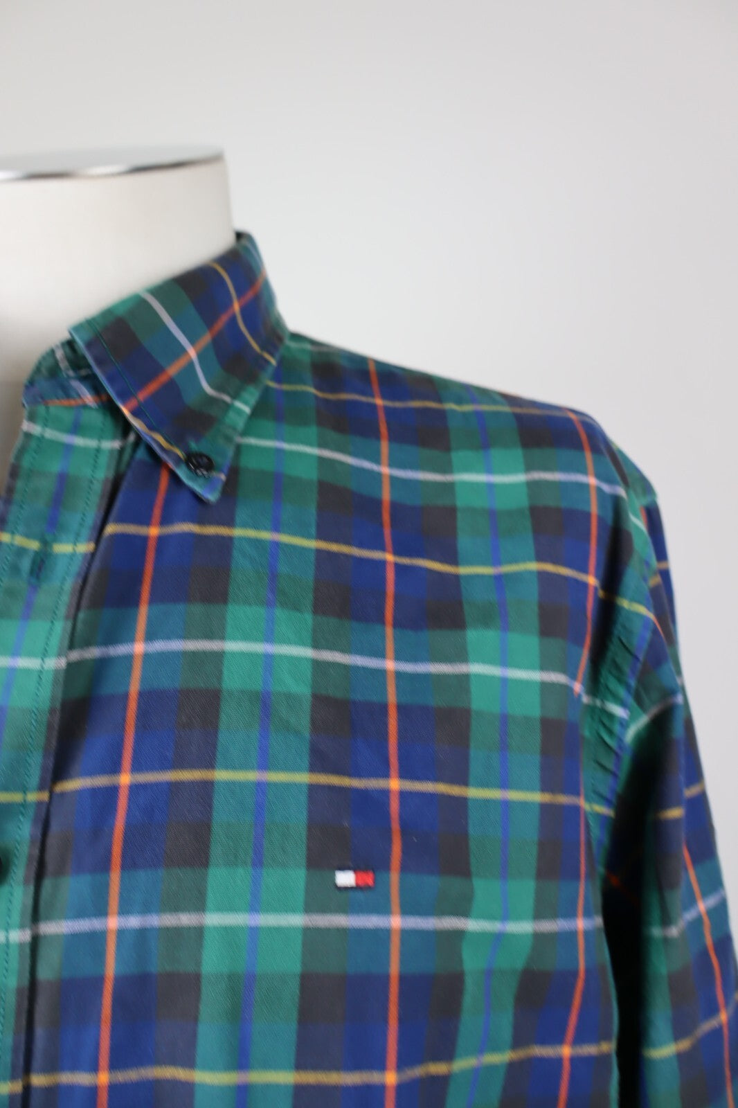 TOMMY HILFIGER CAMICIA COTONE SHIRT UOMO Tg. L MAN VINTAGE CASUAL COTTON