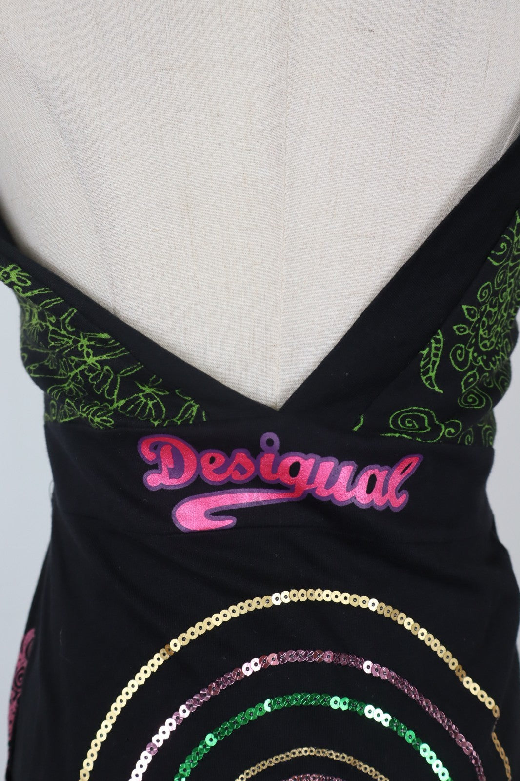 DESIGUAL VESTITO DONNA TG. M WOMAN CASUAL VINTAGE DRESS COTONE