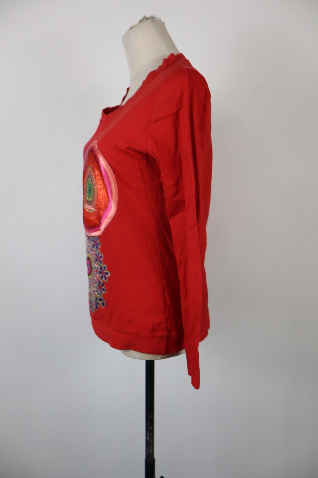 DESIGUAL MAGLIA CANOTTA DONNA TG. M WOMAN CASUAL VINTAGE T-SHIRT TOP COTONE