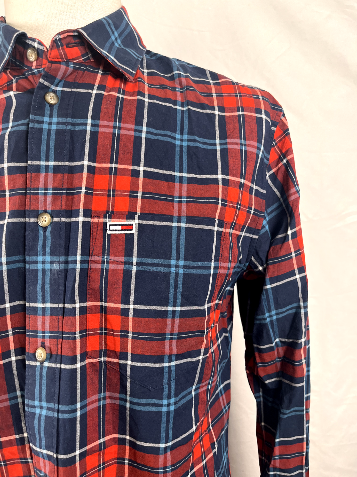 TOMMY HILFIGER CAMICIA COTONE SHIRT UOMO Tg. M MAN VINTAGE CASUAL COTTON