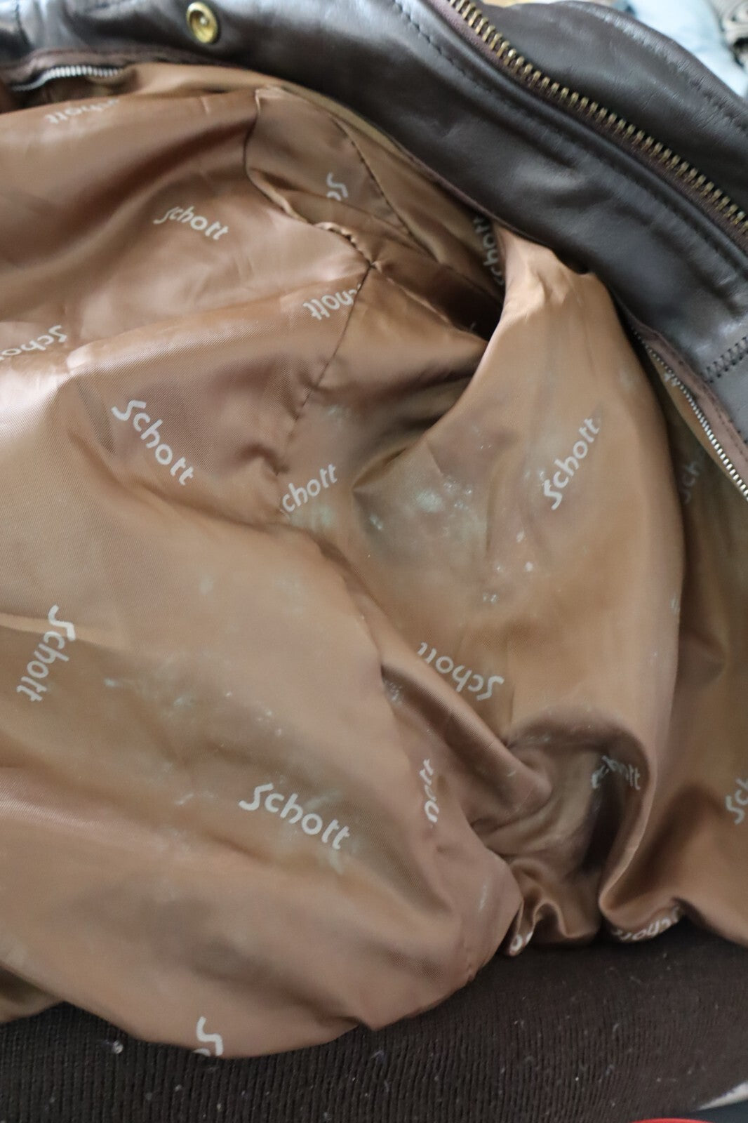 SCHOTT 684 GIUBBINO PELLE LEATHER UOMO Tg 52 MAN CASUAL VINTAGE JACKET