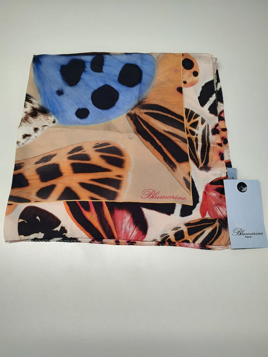BLUMARINE FOULARD 100% SILK SETA SCARVES SCARF SQUARE MADE ITALY CON TAG