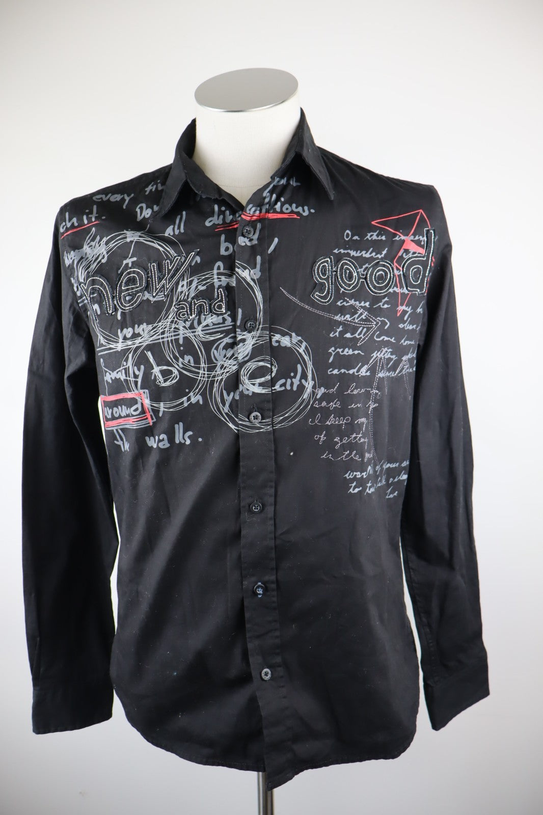 DESIGUAL CAMICIA COTONE SHIRT UOMO TG S  MAN VINTAGE CASUAL LOGO