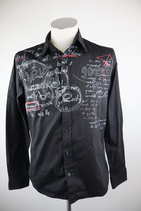 DESIGUAL CAMICIA COTONE SHIRT UOMO TG S  MAN VINTAGE CASUAL LOGO