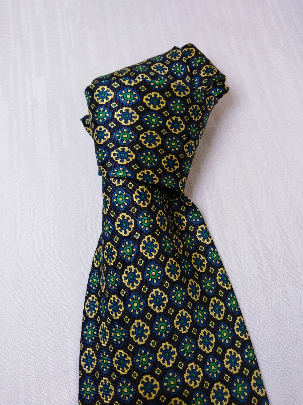 VILLA PIGNATELLI 100% SILK TIE SETA CRAVATTA NECKTIE MADE IN ITALY SELF TIPPED