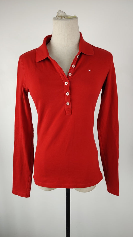 TOMMY HILFIGER POLO MAGLIA DONNA COTONE TG. XS WOMAN SHIRT CASUAL VINTAGE COTTON