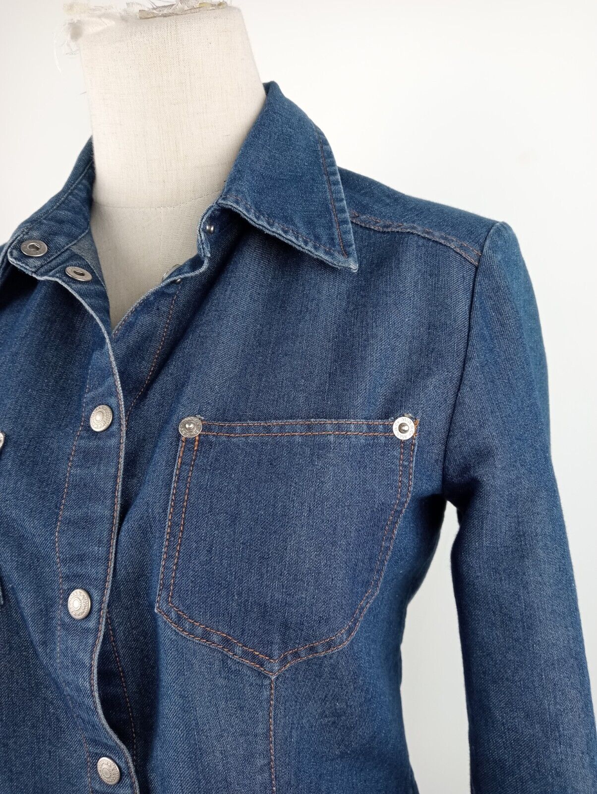 MAX & CO CAMICIA JEANS DENIM DONNA TG 42 WOMAN SHIRT CASUAL VINTAGE COTONE