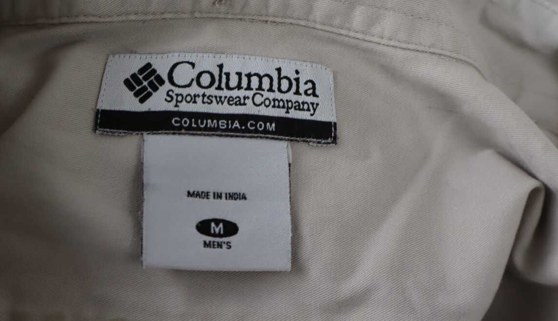 COLUMBIA CAMICIA COTONE UOMO  TG. M MAN CASUAL VINTAGE COTTON SHIRT