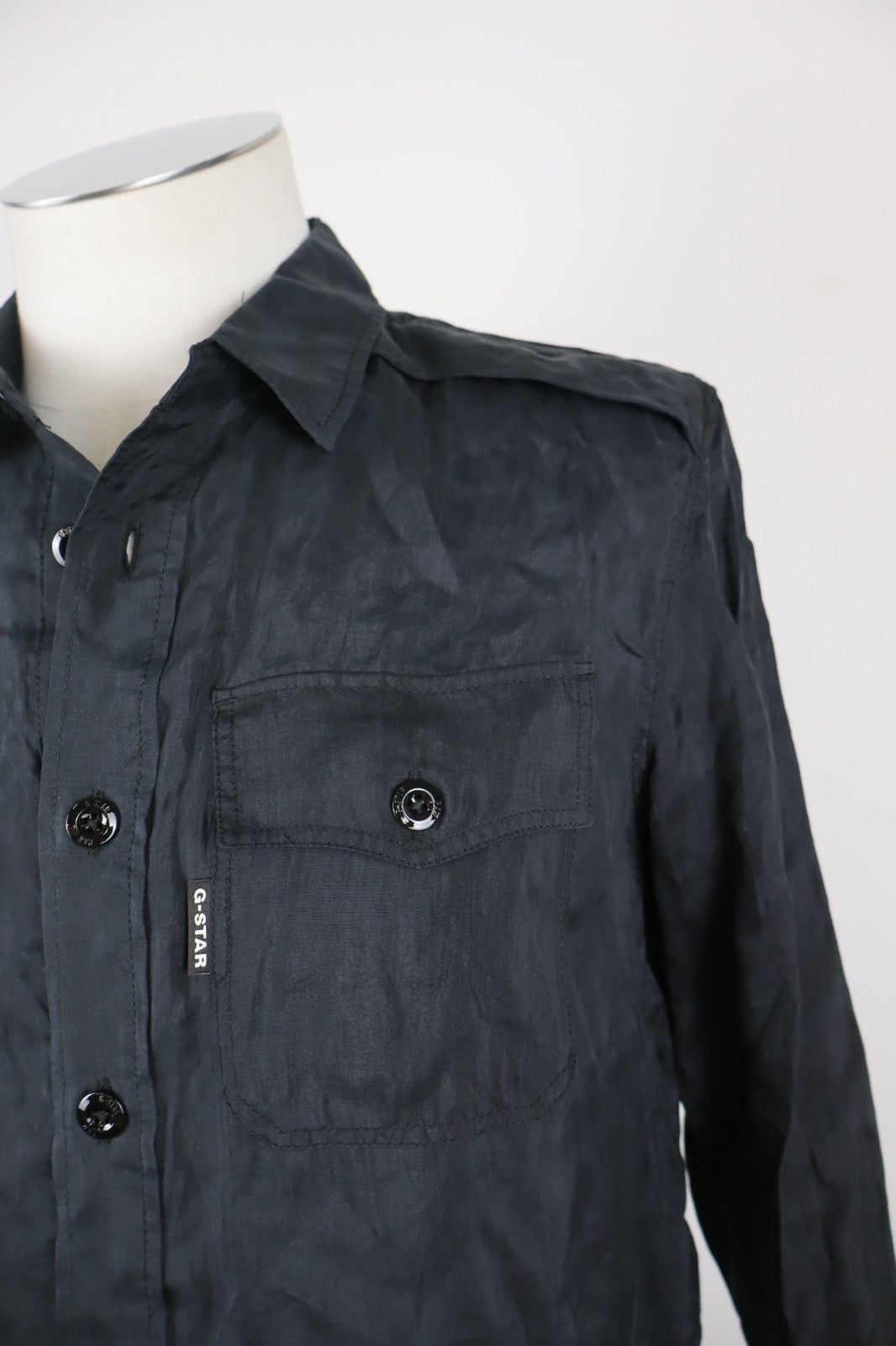 G-STAR CAMICIA MANICHE LUNGHE SHIRT UOMO Tg S MAN VINTAGE CASUAL TASCHE LYOCELL