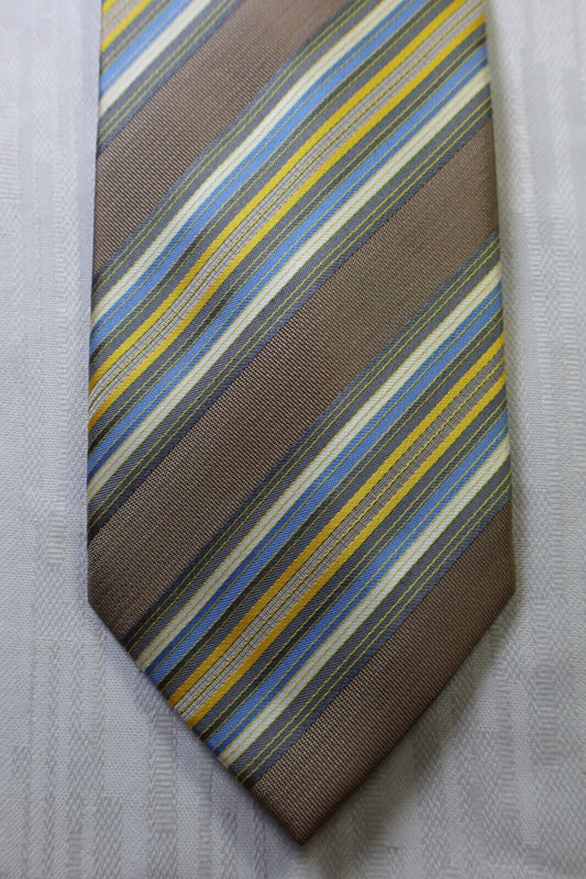 ANDREA CONTE  NAPOLI SILK TIE SETA CRAVATTA NECKTIE MADE IN ITALY SELF TIPPED