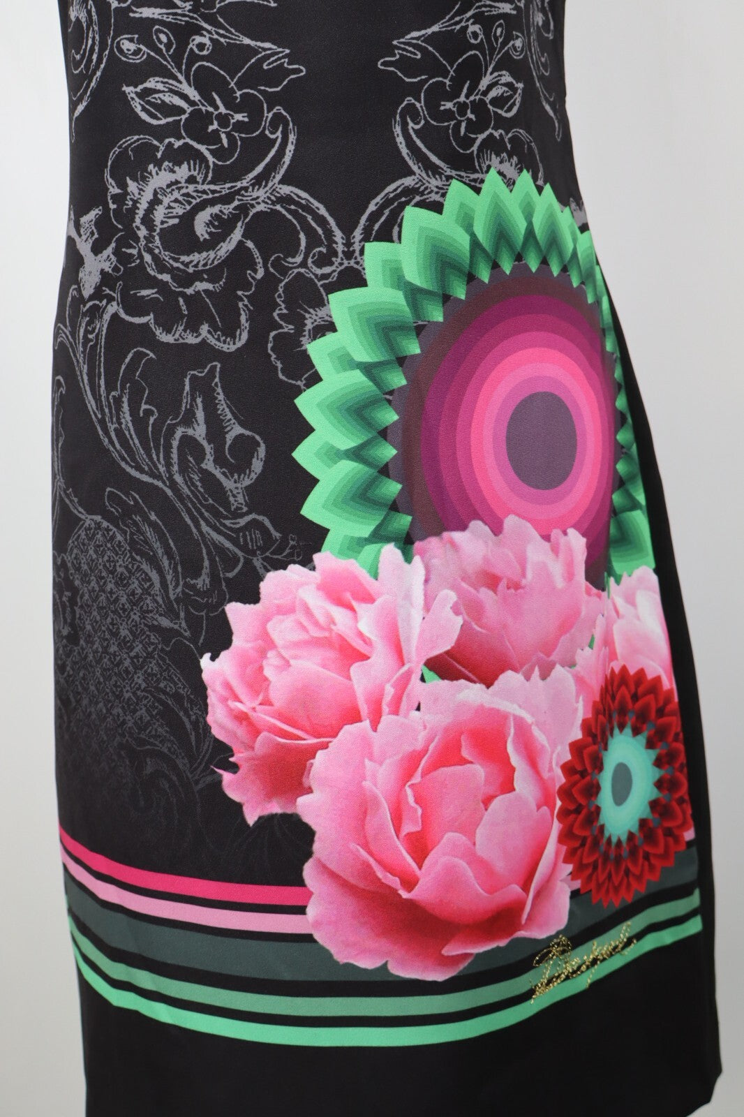 DESIGUAL VESTITO DONNA TG. 38 WOMAN CASUAL VINTAGE DRESS ABITO CON PIZZO