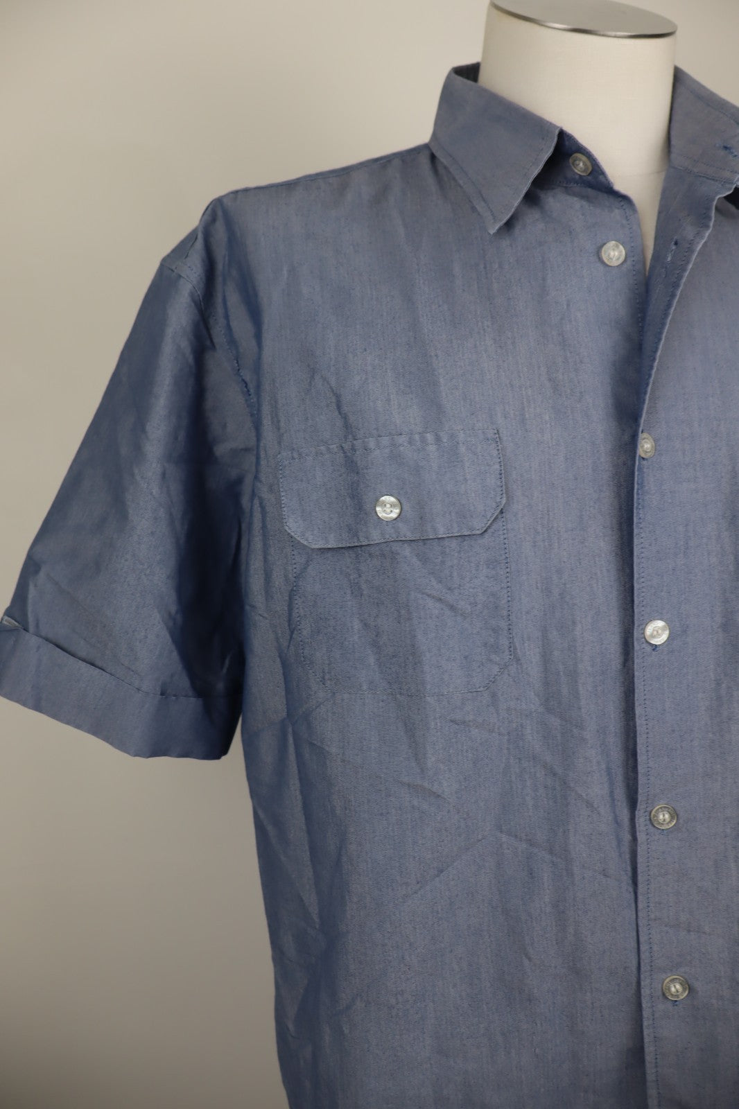 AJ ARMANI JEANS CAMICIA UOMO COTONE TG. L MAN CASUAL VINTAGE COTTON SHIRT TASCHE