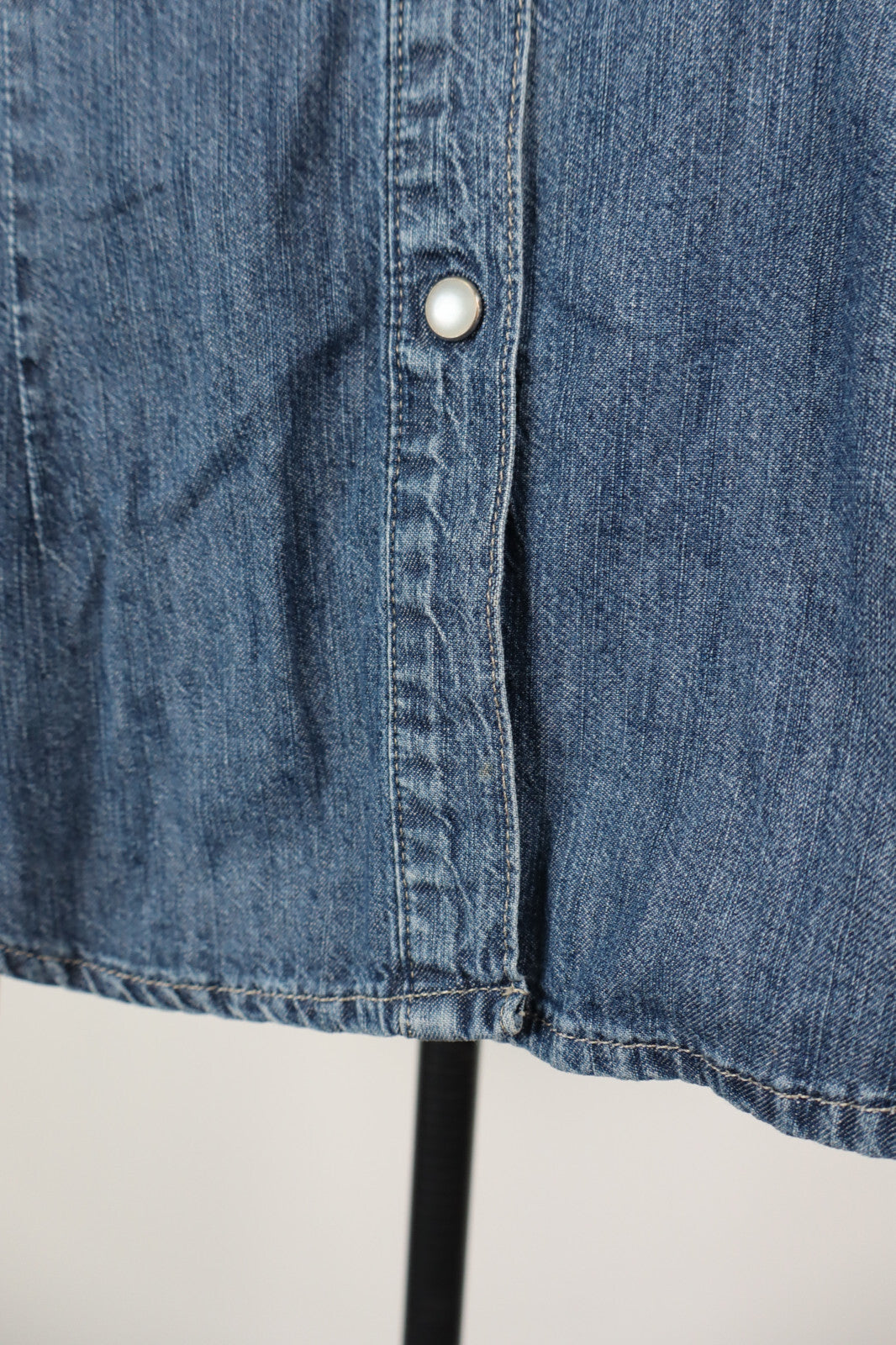 CARRERA CAMICIA JEANS DONNA TG L WOMAN SHIRT CASUAL VINTAGE COTONE COTTON DENIM