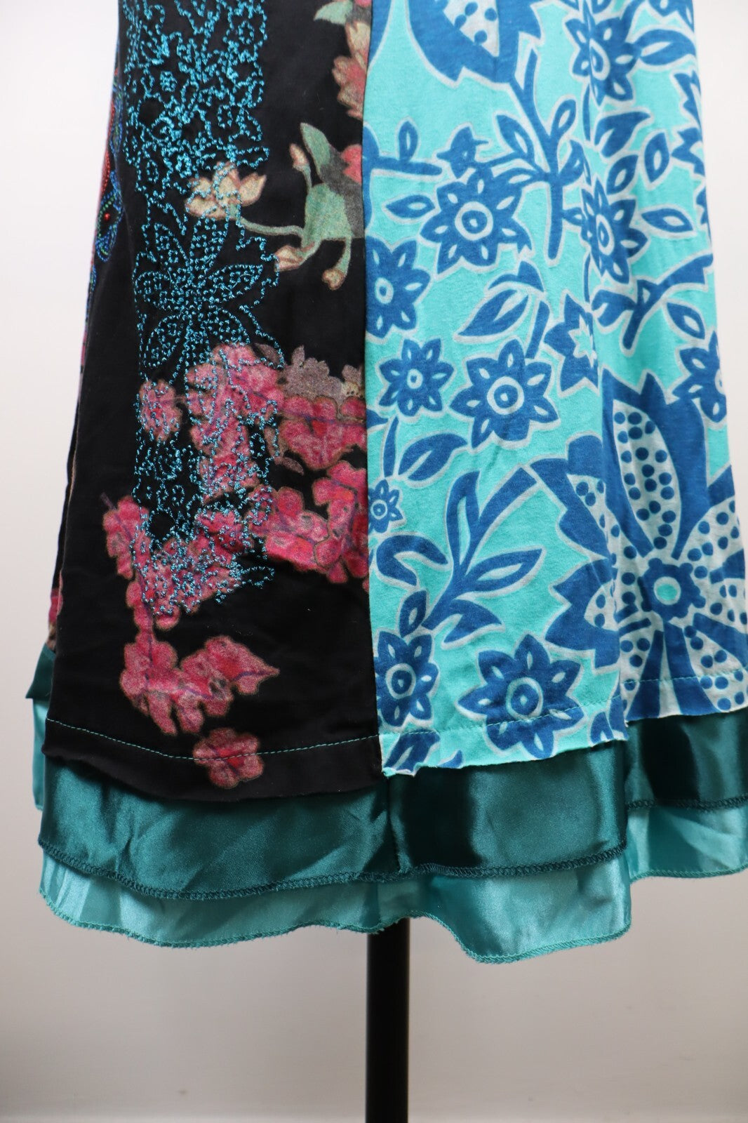 DESIGUAL VESTITO ABITO SMANICATO DONNA TG. L WOMAN CASUAL VINTAGE DRESS LOGO