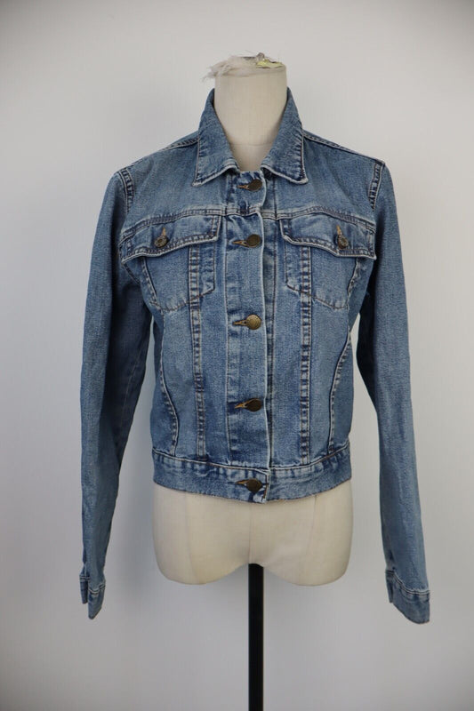 KAPPA GIUBBINO JEANS DONNA TG M STREETWEAR CROP DENIM URBAN VINTAGE Y2K 2000'S