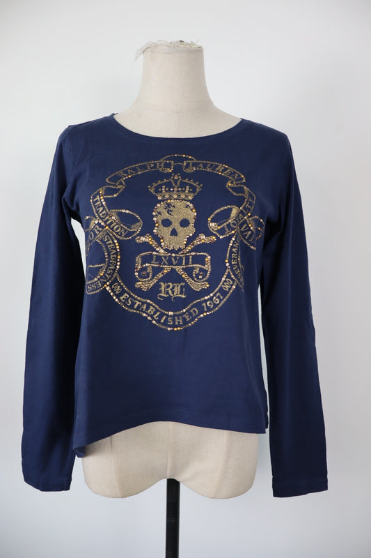 RALPH LAUREN MAGLIA DONNA COTONE TG. XL WOMAN COTTON T-SHIRT CASUAL VINTAGE