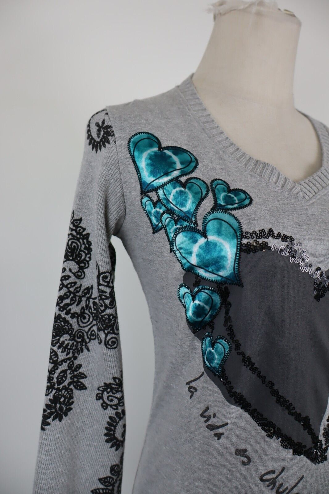 DESIGUAL MAGLIA DONNA TG. M WOMAN VINTAGE T-SHIRT CASUAL COTONE COTTON