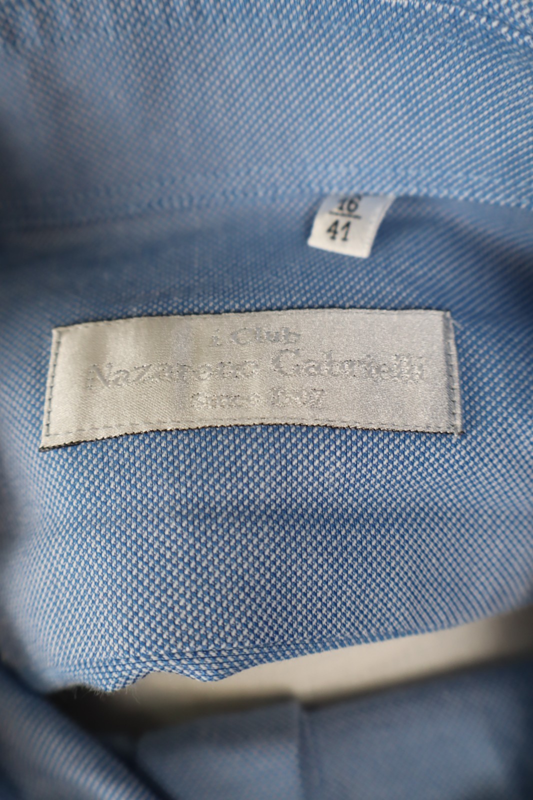 NAZARENO GABRIELLI CAMICIA COTONE UOMO TG. 41 MAN CASUAL VINTAGE SHIRT LOGO