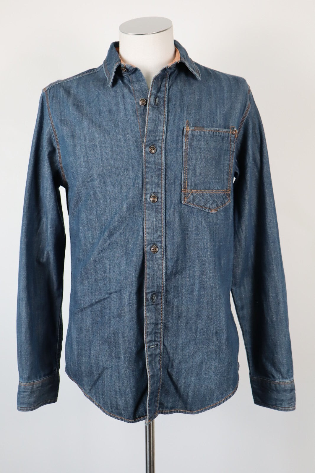 TIMBERLAND CAMICIA UOMO TG. S MAN CASUAL VINTAGE SHIRT COTONE JEANS DENIM