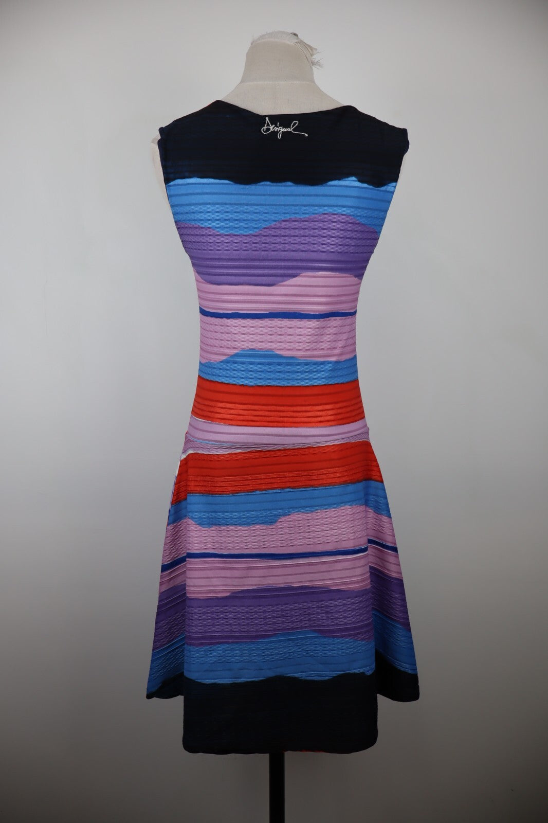 DESIGUAL VESTITO ABITO SMANICATO DONNA TG. M WOMAN CASUAL VINTAGE DRESS LOGO