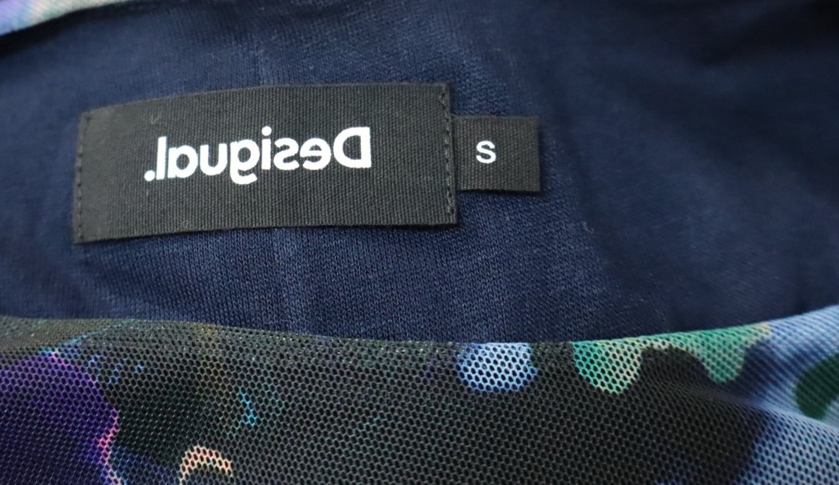 DESIGUAL VESTITO MANICA LUNGA DONNA TG S WOMAN CASUAL VINTAGE DRESS ABITO LOGO