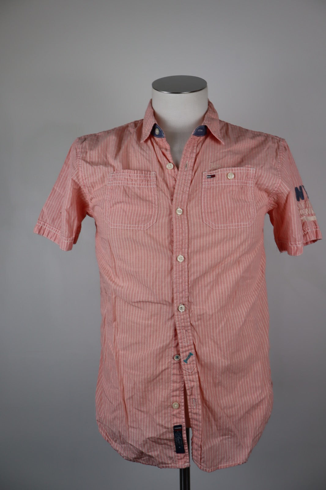 TOMMY HILFIGER DENIM CAMICIA COTONE SHIRT UOMO Tg. S MAN VINTAGE CASUAL COTTON