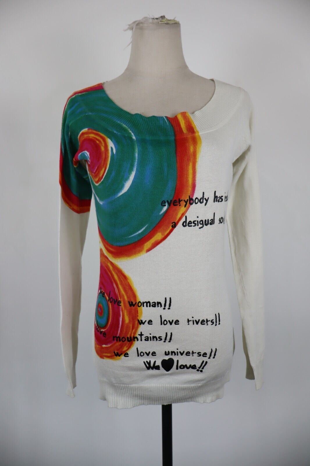 DESIGUAL MAGLIA DONNA TG. M WOMAN T-SHIRT CASUAL VINTAGE COTONE COTTON