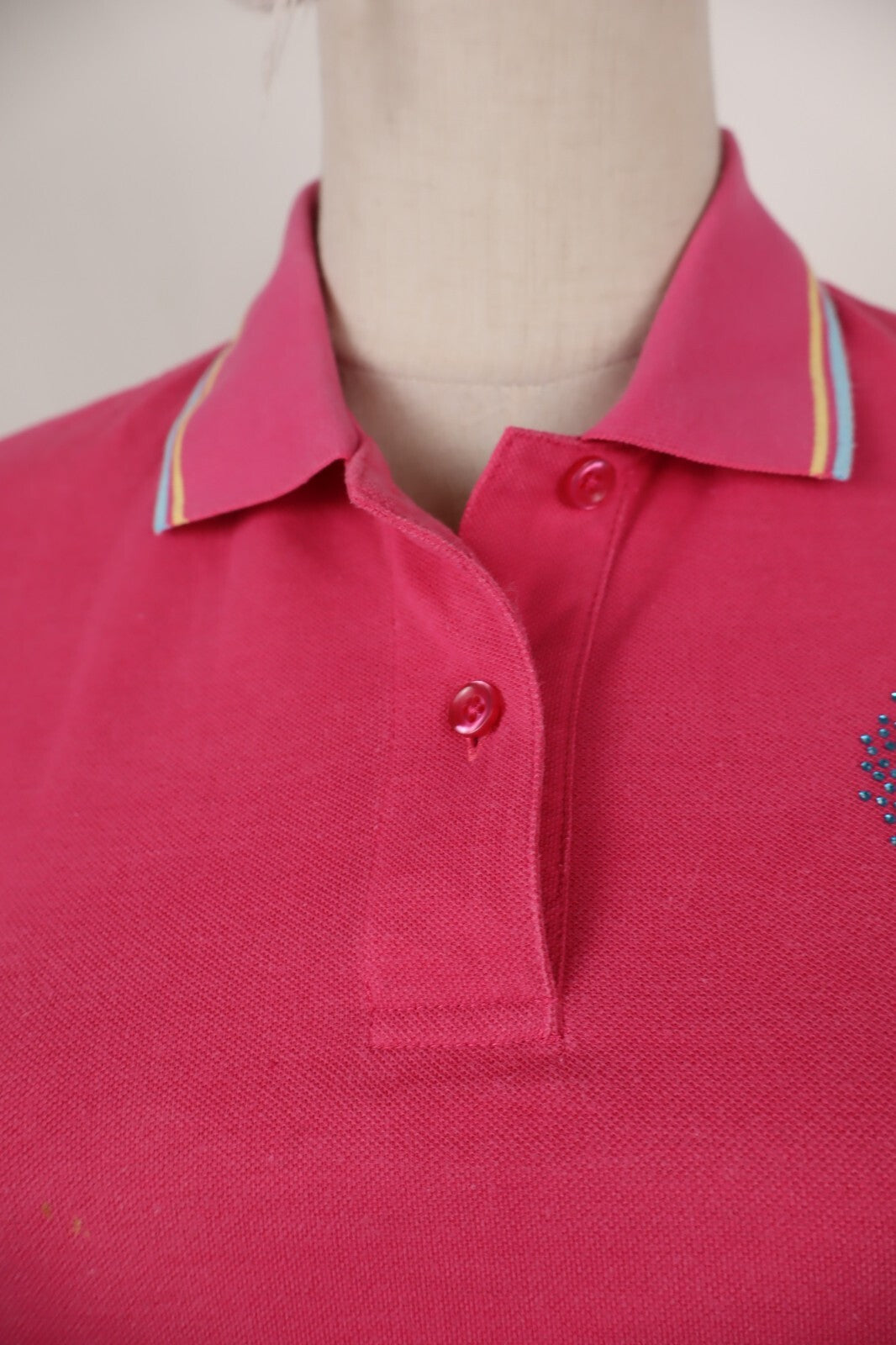 FRED PERRY  POLO MAGLIA DONNA COTONE TG. M WOMAN SHIRT CASUAL VINTAGE BIG LOGO