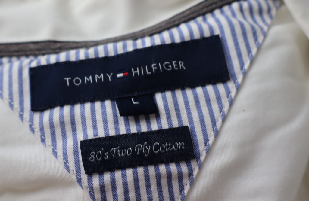 TOMMY HILFIGER CAMICIA UOMO COTONE TG. L MAN CASUAL VINTAGE COTTON SHIRT