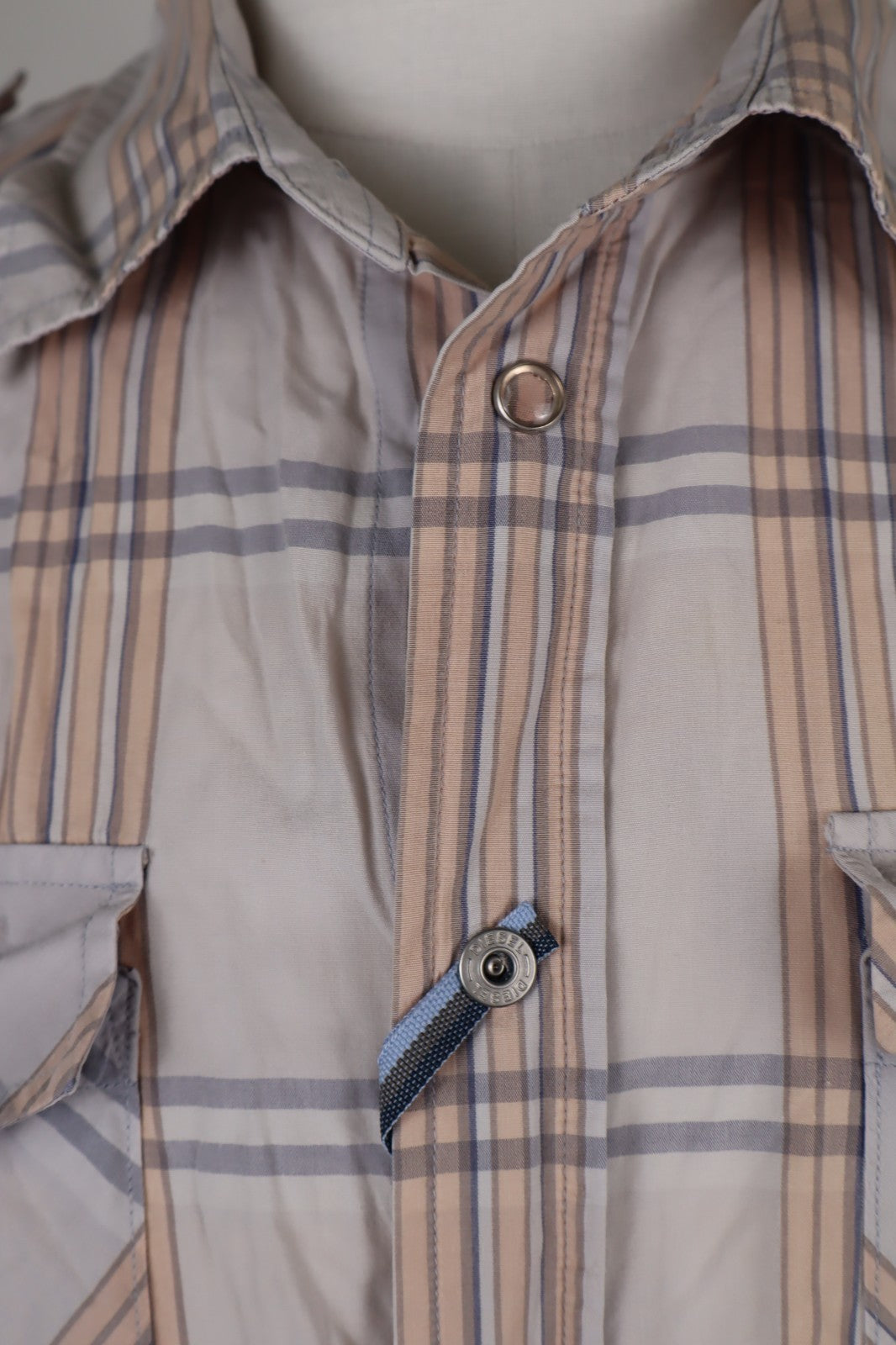 DIESEL CAMICIA UOMO TG. L MAN CASUAL VINTAGE SHIRT COTONE ITALY 100% COTONE