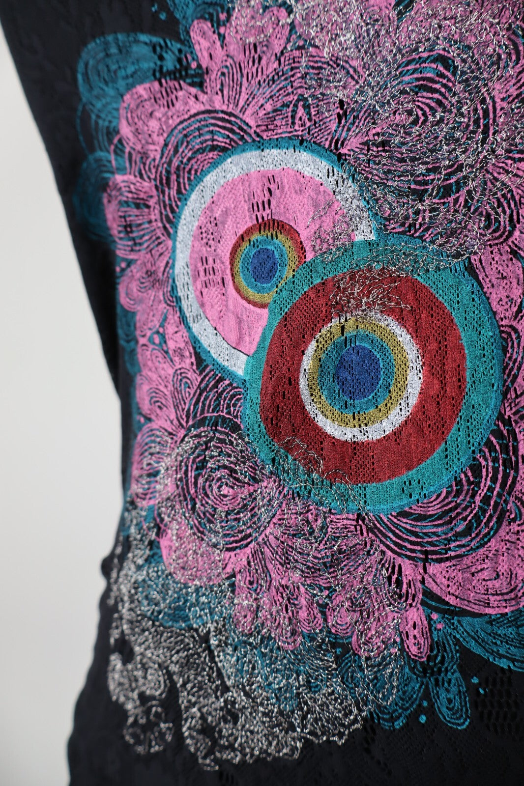 DESIGUAL MAGLIA CANOTTA TOP DONNA TG. L WOMAN T-SHIRT CASUAL VINTAGE COTONE